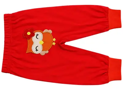 Pantalones rojos para bebé con diseño de búho - miniatura 1