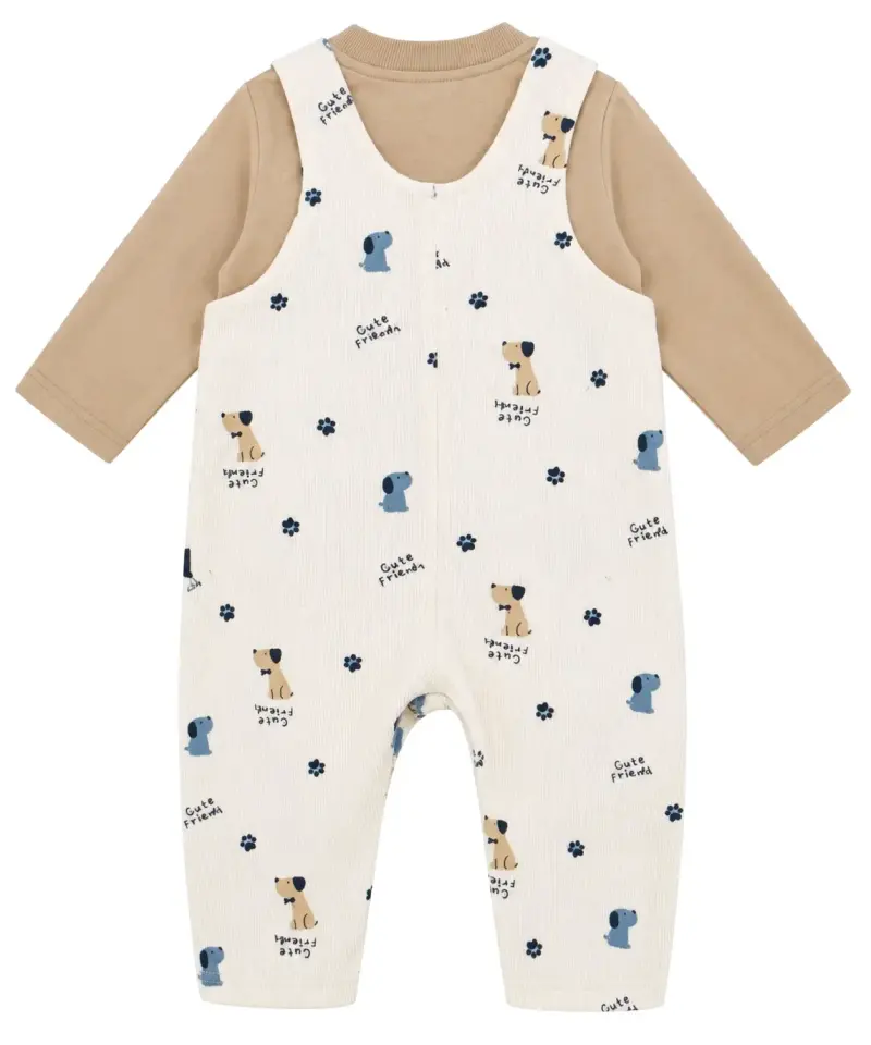 Conjunto de bebé con enterito estampado de perritos - 2