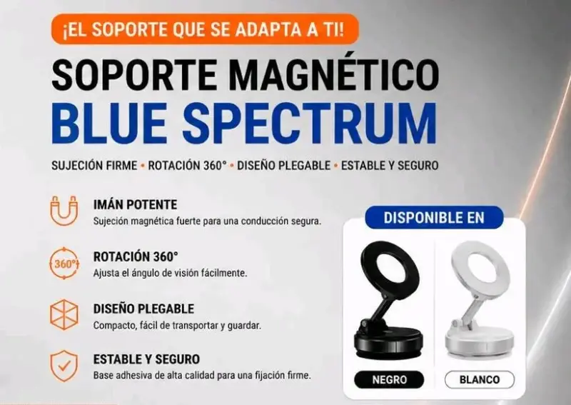 Soporte Magnético Blue Spectrum Negro o Blanco - 2