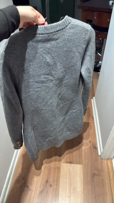 Cardigan gris con botones dorados Zara - miniatura 3