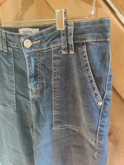 Jeans de mezclilla azul para mujer Sybilla - miniatura 2