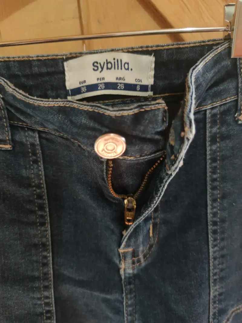 Jeans de mezclilla azul para mujer Sybilla - 3