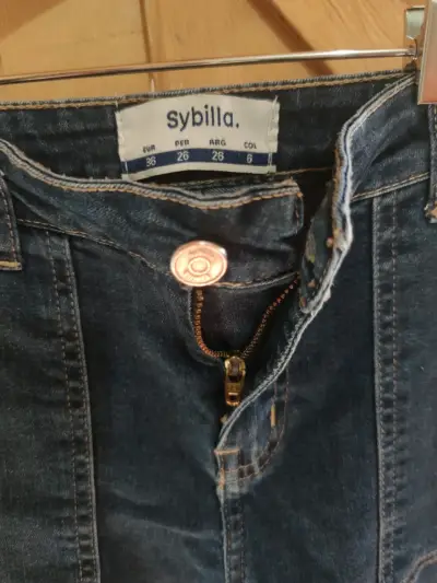 Jeans de mezclilla azul para mujer Sybilla - miniatura 3
