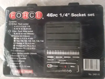 Juego de dados y llaves 46 piezas Force - miniatura 1