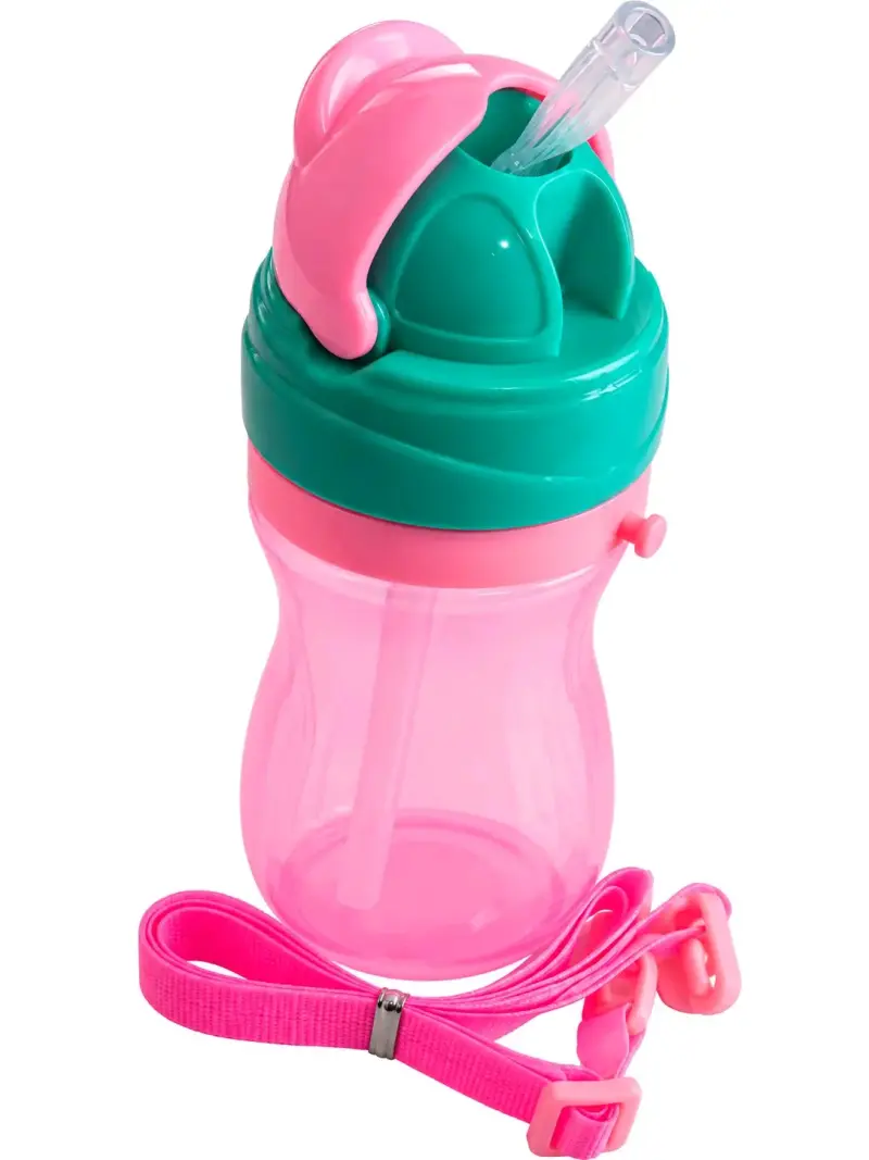 Vaso de entrenamiento infantil con bombilla y correa