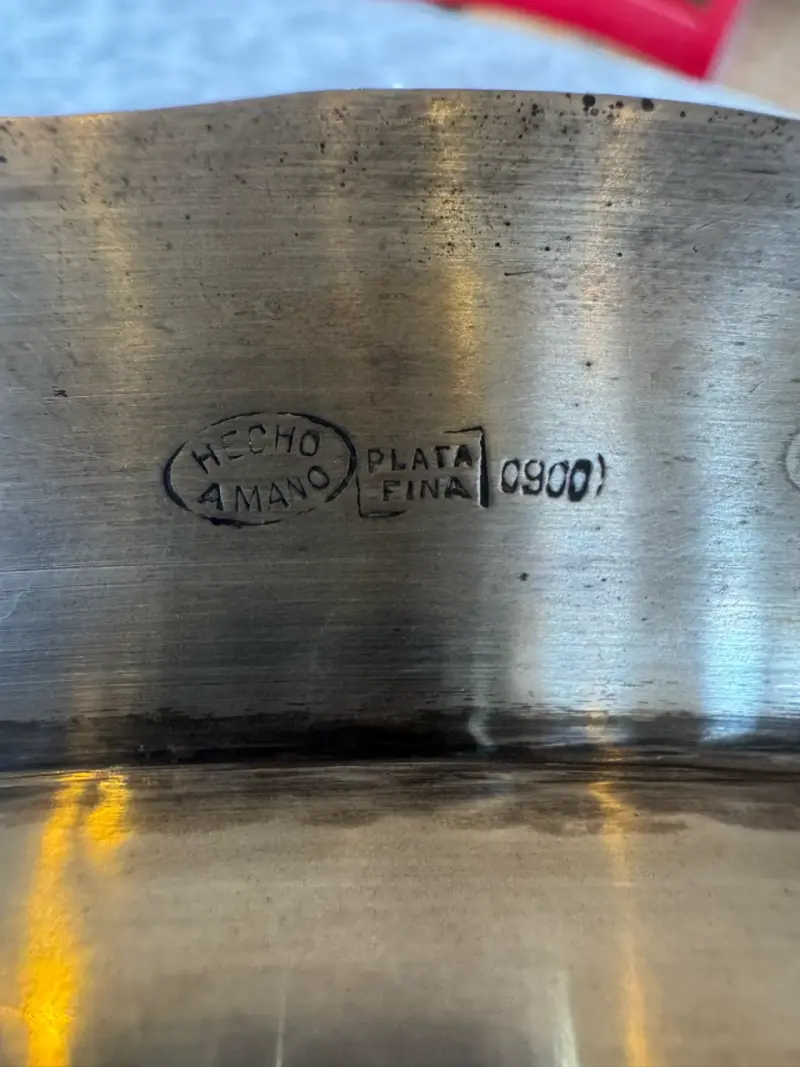 Bandeja Ovalada de Plata Fina Hecha a Mano - 2