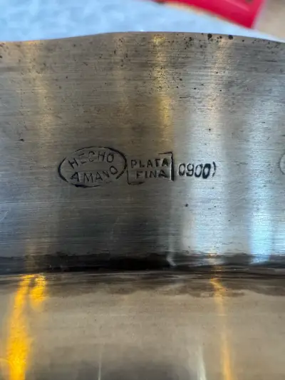 Bandeja Ovalada de Plata Fina Hecha a Mano - miniatura 2