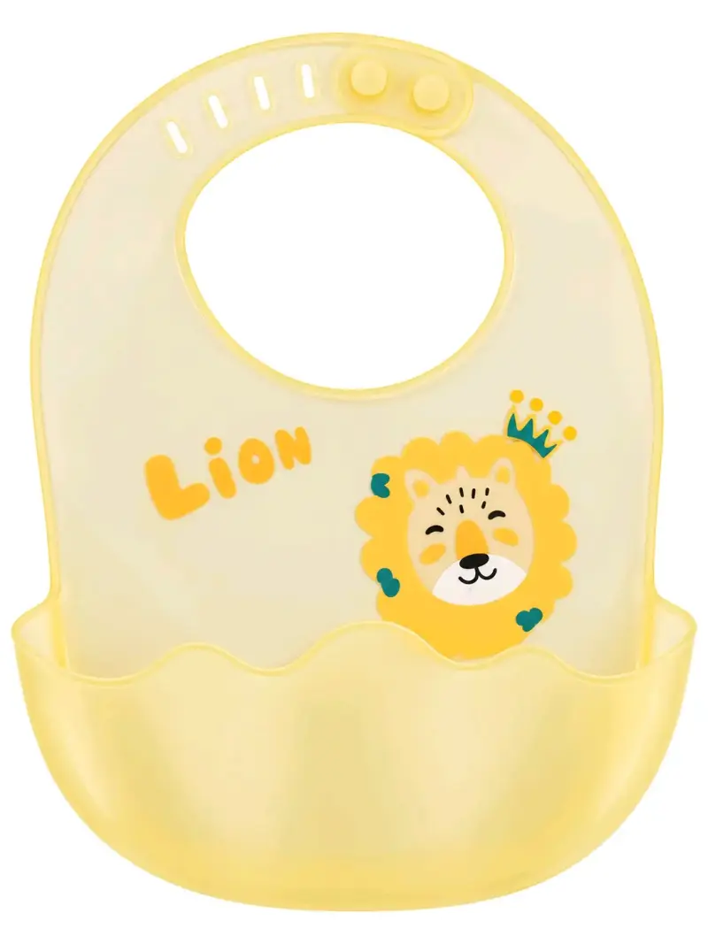 Babero de silicona para bebé con diseño de león