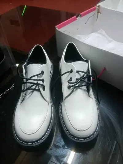 Zapatos de cuero blanco con plataforma Sybilla - miniatura 7