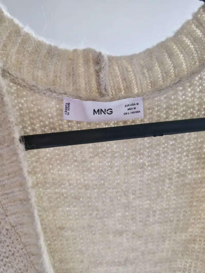 Chaleco Largo Beige MNG con Cinturón - 3