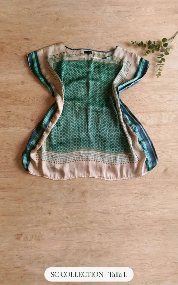 Blusa estampada verde SC Collection talla L