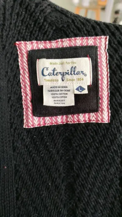 Chaleco negro Caterpillar 100% algodón talla L - miniatura 1