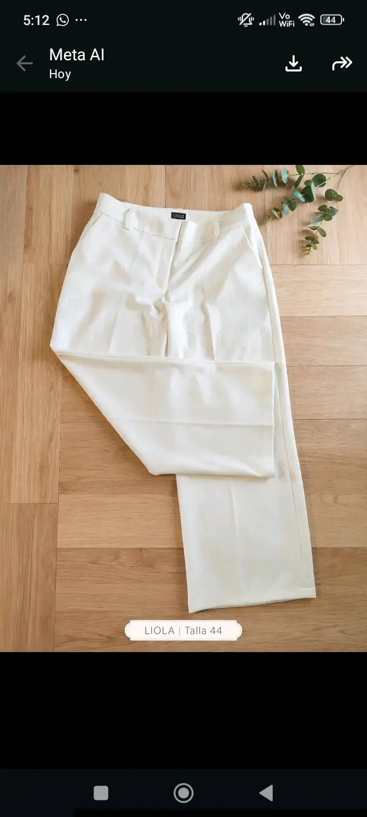 Pantalón blanco Liola talla 44