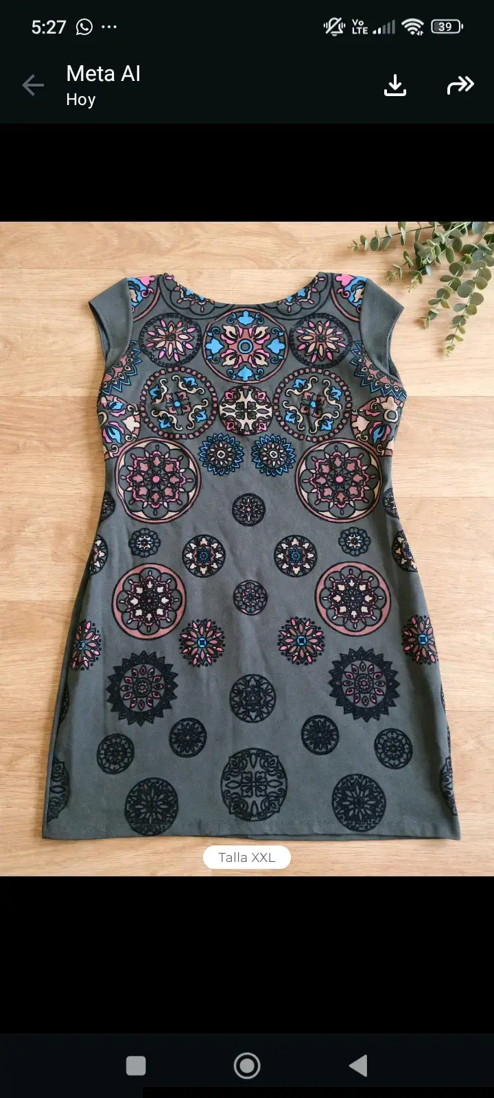 Vestido estampado geométrico talla XXL