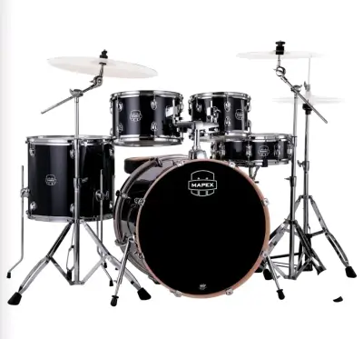 Batería acústica Mapex negra 3 platillos completa - miniatura 1