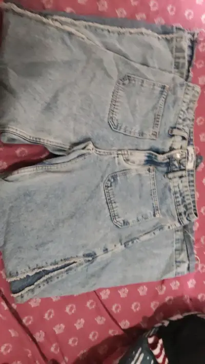 Pantalón ancho desgastados para mujer - miniatura 1