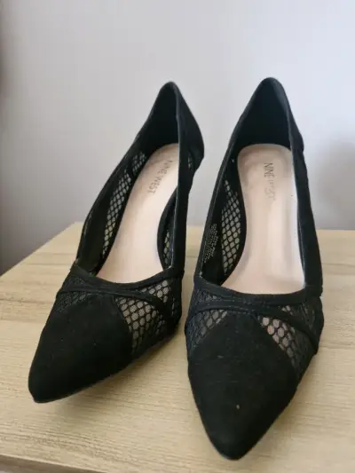 Zapatos de tacón negros Nine West con malla - miniatura 1