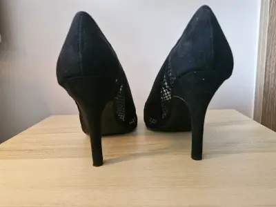 Zapatos de tacón negros Nine West con malla - miniatura 3
