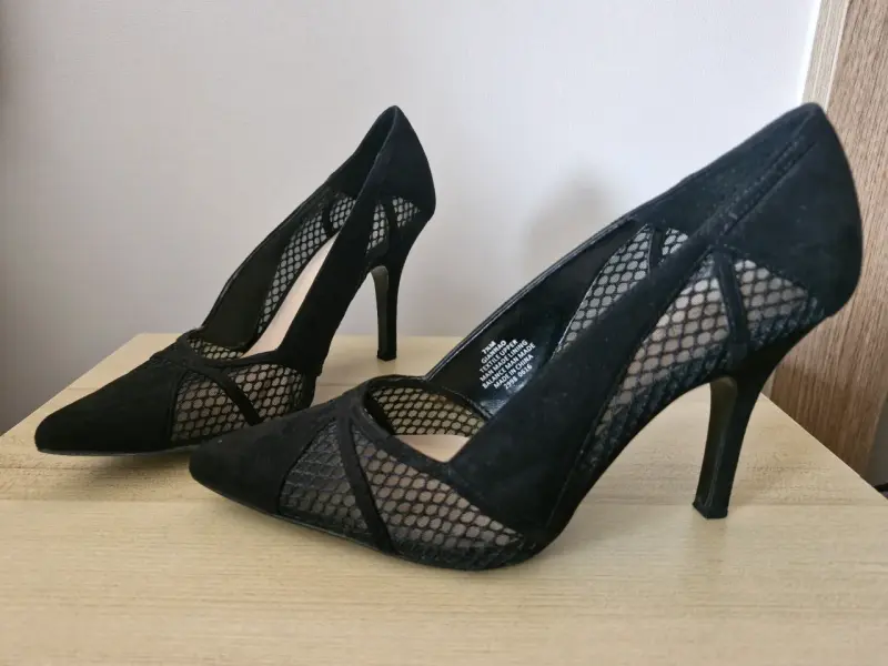 Zapatos de tacón negros Nine West con malla - 4