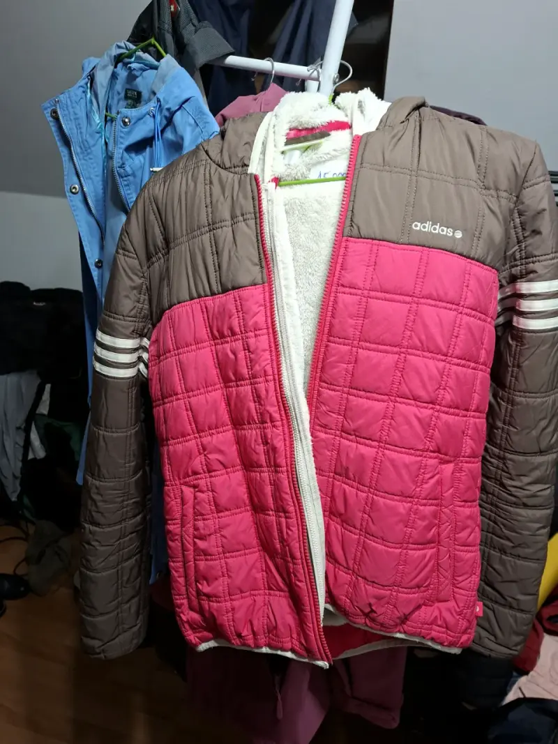 Chaqueta acolchada Adidas mujer rosa y marrón - 3