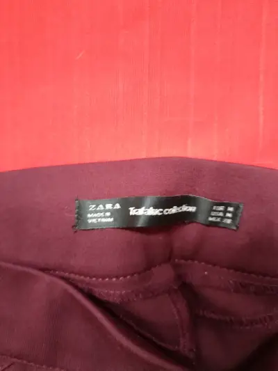 Leggings burdeos Zara Talla M - miniatura 1