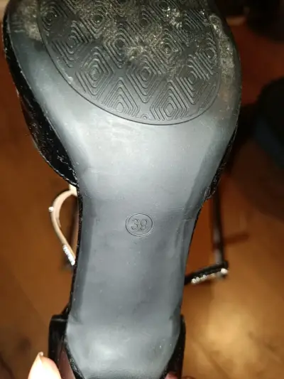 Zapatos de tacón negro charol talla 39 - miniatura 4