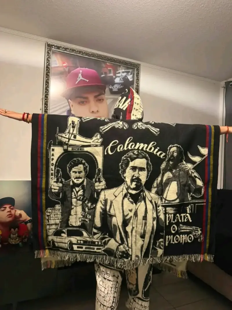 Manta de lana con diseño de Pablo Escobar - 1