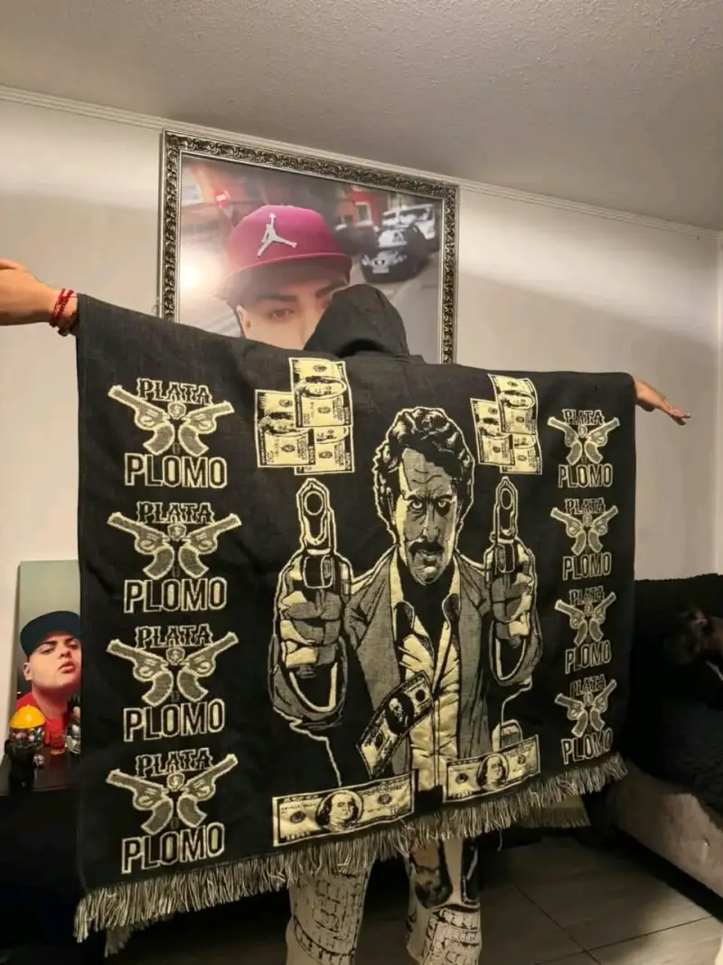 Manta de lana con diseño de Pablo Escobar - 3