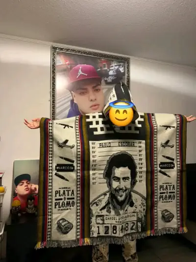 Manta de lana con diseño de Pablo Escobar - miniatura 4