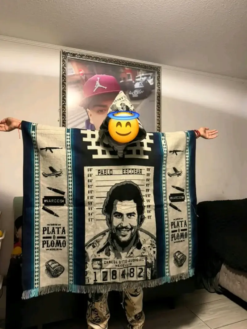 Manta de lana con diseño de Pablo Escobar - 5