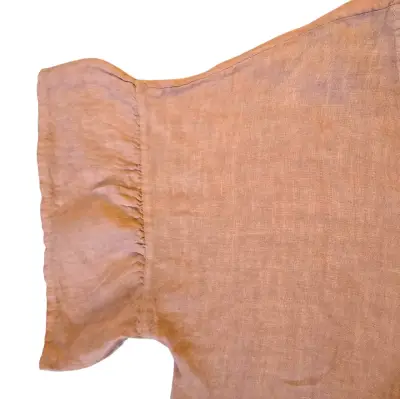 Vestido Italiano 100% Lino Rosa Empolvado - miniatura 4