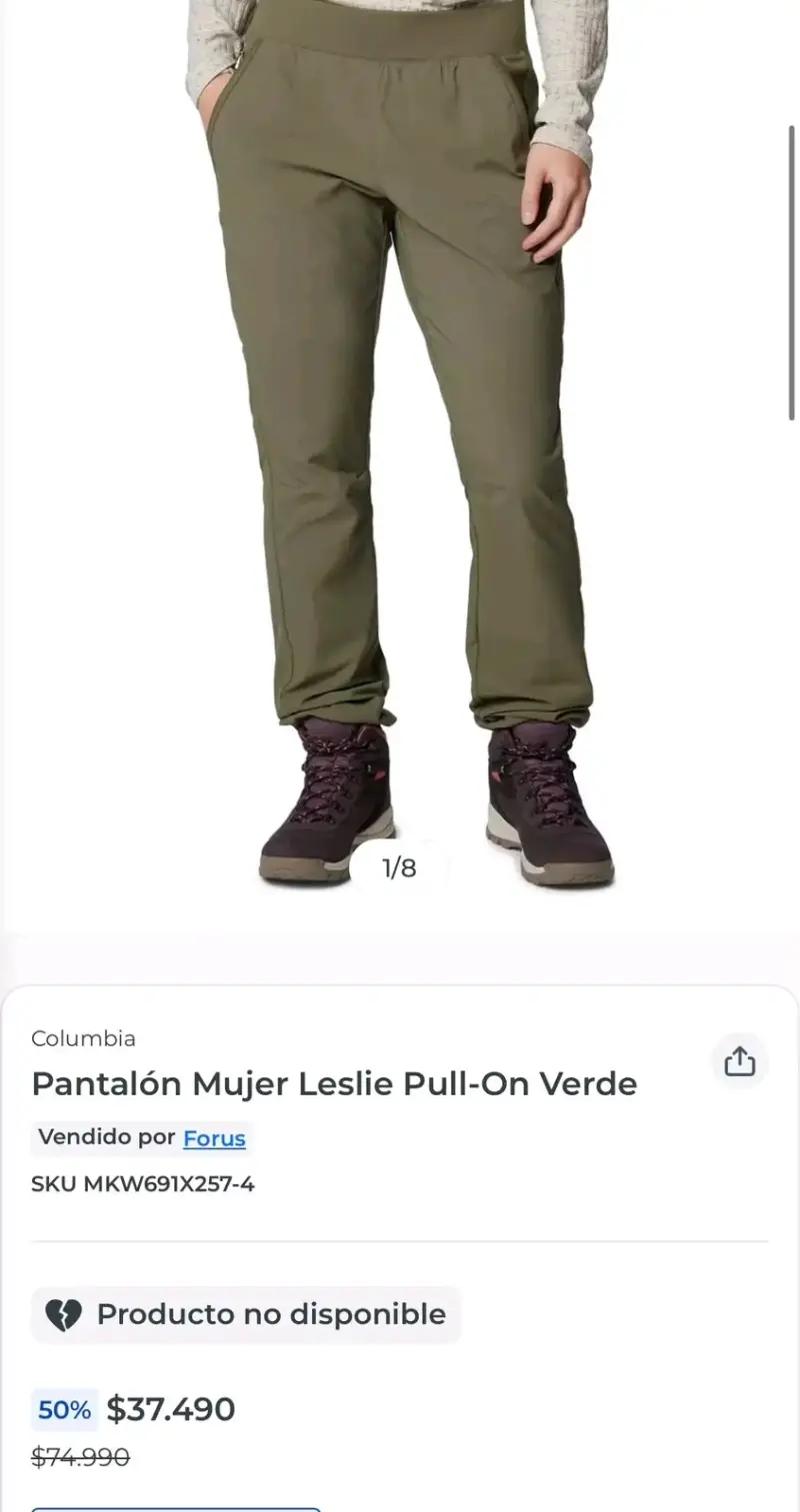 Pantalon Columbia para mujer talla M color verde - 6