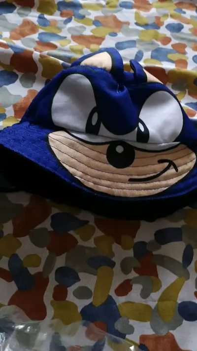 Gorro infantil Sonic azul divertido - miniatura 1