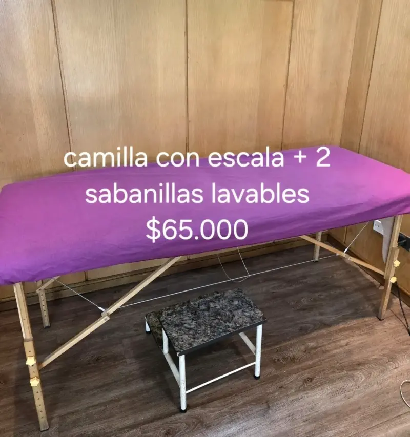 Lavamanos portátil con mueble blanco, camillas - 3