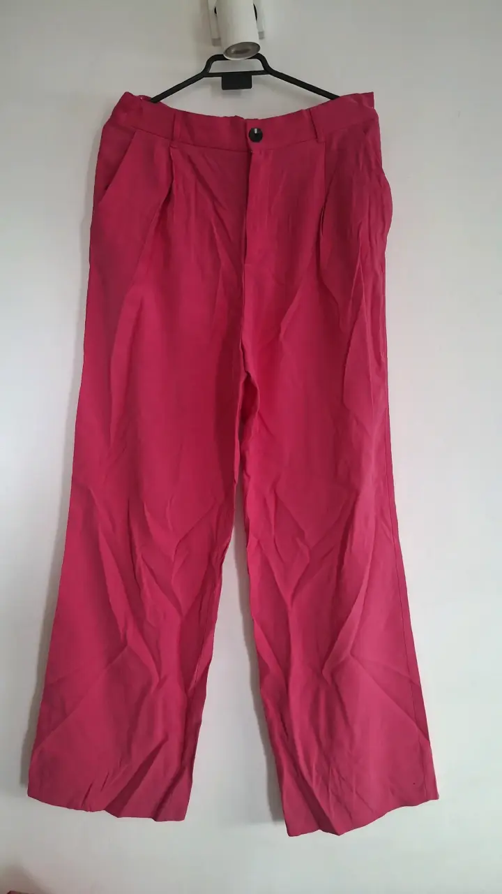 Pantalones anchos fucsia para mujer