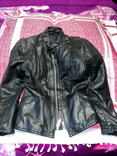 Chaqueta de cuero negra para hombre - miniatura 2