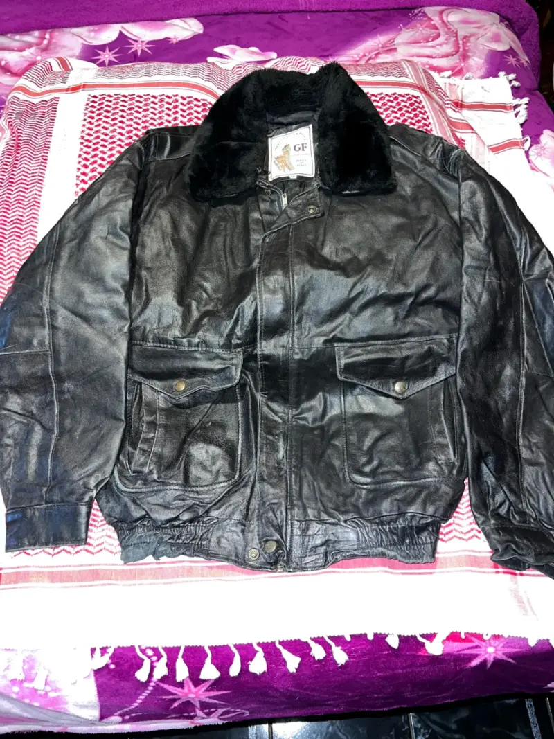 Chaqueta de cuero negra para hombre - 5