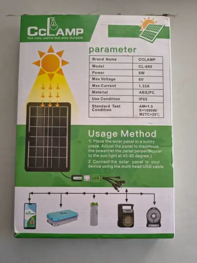 Panel Solar Portátil CCLAMP 8W con USB - miniatura 1