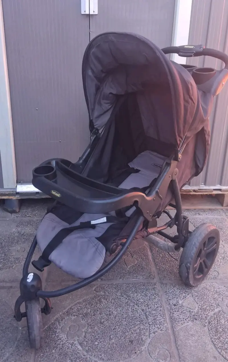 Coche de bebé con silla de auto Bebesit gris - 2