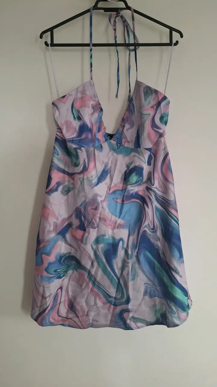 Vestido corto estampado multicolor