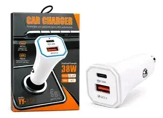 Cargador de Auto USB y Tipo C 38W