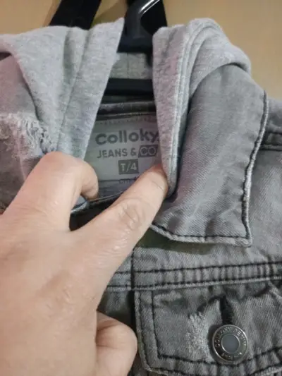 Chaqueta de mezclilla para niño Colloky gris - miniatura 2