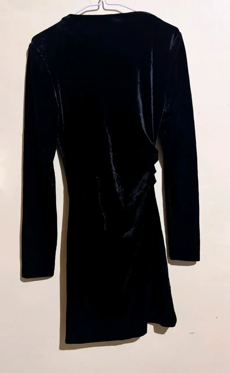 Vestido de terciopelo negro Zara talla S - 3
