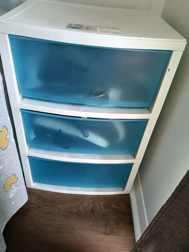 Estante modular Wenco blanco y azul con 3 cajones - 2