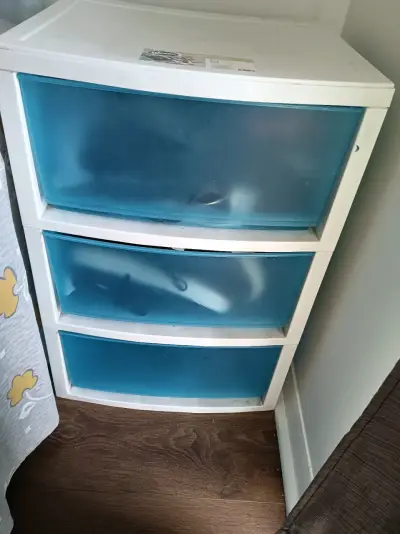 Estante modular Wenco blanco y azul con 3 cajones - miniatura 2