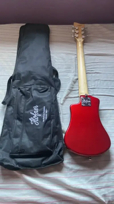 Guitarra eléctrica roja con funda Harper - miniatura 4