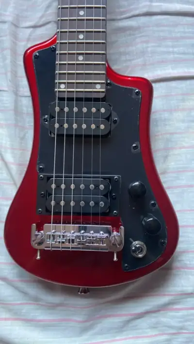 Guitarra eléctrica roja con funda Harper - miniatura 6