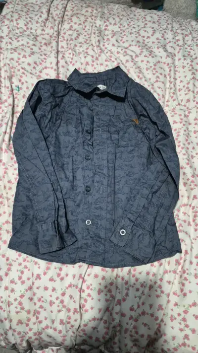 Camisa azul estampada para niño Tribu - miniatura 1