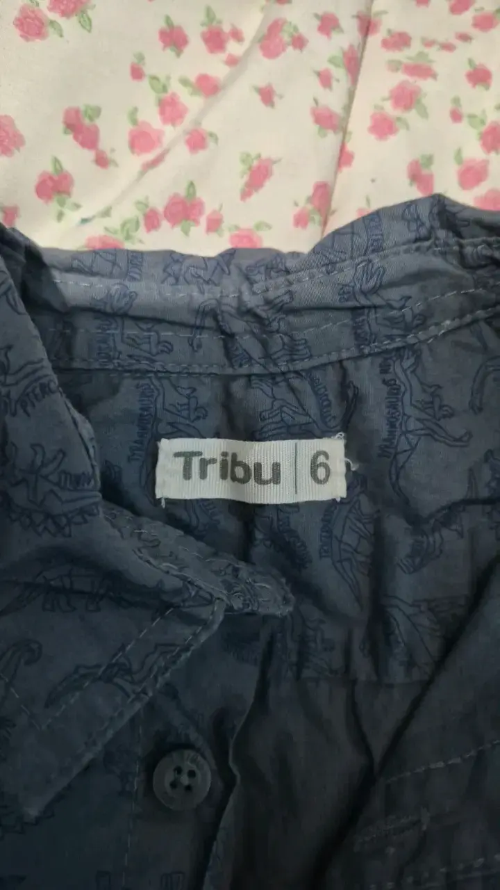 Camisa azul estampada para niño Tribu - 2