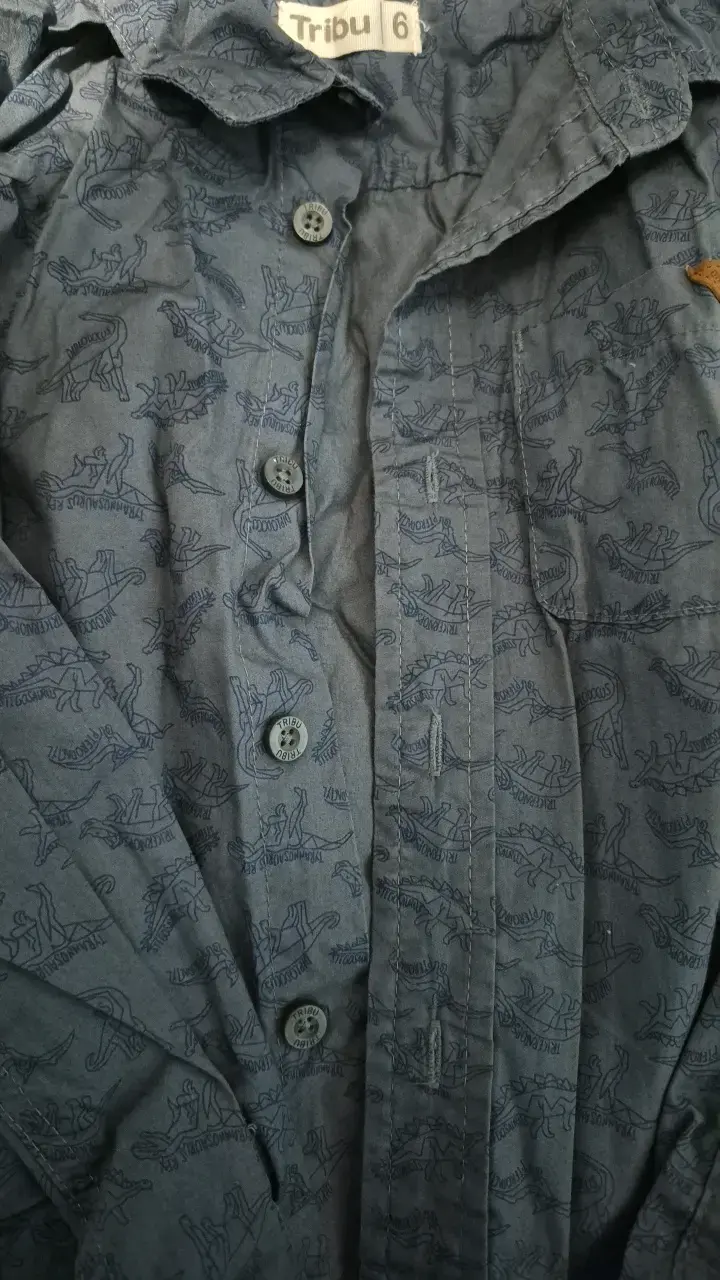Camisa azul estampada para niño Tribu - 3